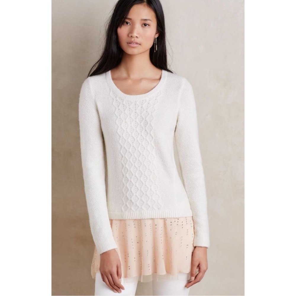Anthropologie Knotted & Knotted Cabled Ballerina Tunic Sweater - NWT - SZ L - Picture 2 of 16